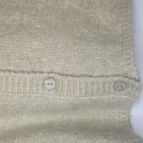 Zara Women's Beige Alpaca Blend Button Up Crop Cardigan Sweater Sz S - Picture 2 of 6